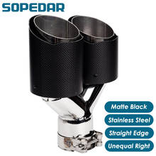 SOPEDAR-silenciador trasero Universal Dual desigual, tubo trasero con abrazadera, borde derecho, negro mate, titanio, puntas de extremo para AK 2024 - compra barato