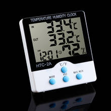 Estación Meteorológica doméstica, termómetro, higrómetro Digital LCD, medidor de temperatura y humedad, reloj despertador con soporte magnético, HTC-2A 2024 - compra barato
