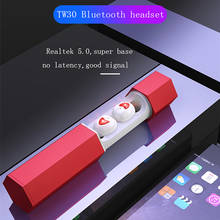Auriculares inalámbricos TWS con Bluetooth, dispositivo de audio con micrófono HD, impermeable, para música, deportivos, funciona en todos los teléfonos inteligentes, TW30 2024 - compra barato