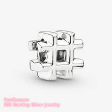 Autumn 100% 925 Sterling Silver Hashtag Symbol Charm beads Fits Original Pandora bracelets Jewelry Making 2024 - buy cheap