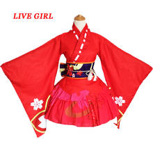 Liva-fantasia de onmyji para meninas, trajes para cosplay, vestido de kimono vermelho, para meninas 2024 - compre barato