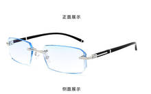 Fashion Men myopia progressive glasses frame women rimless alloy diamond cutting myopia Glasses ultra-light Myopia Gradient blue 2024 - buy cheap