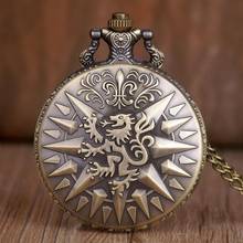 Antique Classic Game Theme Vintage Bronze Unisex Quartz Pocket Watch Fob Chain with Fob Watch Women Men Gifts CF1356 2024 - buy cheap