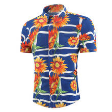 2021 Fashion Mens Short Sleeve Hawaiian Shirt Plus Size Asian Size M-4XL Summer Casual Floral Beach Shirts For Men 2024 - buy cheap