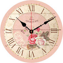 Shabby Classic Pink Flower Romantic Wall Clocks,vintage French Shop Sweet Home Wall Watches Wall Clock Orologio Da Parete 2024 - buy cheap