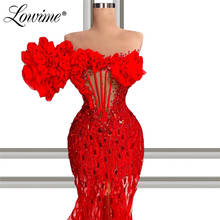 Вечернее платье Aibye для выпускного вечера, красное платье с кристаллами и бисером на заказ, вечерние платья-русалки Дубая, арабской, Саудовской Аравии, 2021 2024 - купить недорого