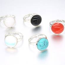Natural Druzy Stone Rings Opal Pink Crystal Finger Rings  Color Stud Jewelry Women Men Gift 2024 - buy cheap