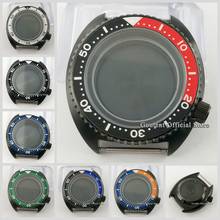 45mm black PVD sterile watch case full black chapter ring alloy bezel insert sapphire glass fit NH35 NH36 movement 2024 - buy cheap