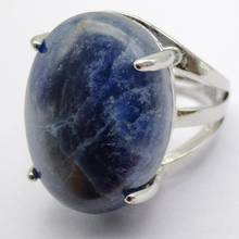 Brazilian Sodalite Stone Oval Bead GEM Finger Ring Jewelry For Woman Gift Size 8 X257 2024 - buy cheap