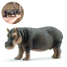 Figura de hipopótamo de 5 pulgadas, figuras de plástico de vida salvaje, modelo de Animal del Zoo River, juguetes de regalo para niños 14814 2024 - compra barato
