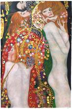 24x36 Gustav Klimt Water Snakes Serpents gold oil painting on canvas not printed 2024 - compre barato