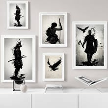 Pinturas modulares en lienzo, impresiones de ilustraciones, póster blindado japonés Samurai Warrior, imágenes de pared para decoración del hogar para sala de estar 2024 - compra barato