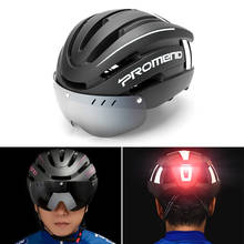Casco ultraligero Unisex para ciclismo de montaña, con gafas magnéticas y luz trasera, para deportes al aire libre 2024 - compra barato