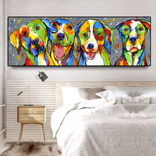 Abstracto aquarela cão animal arte da lona pintura cuadros impressão arte da parede para sala de estar decoração casa (sem moldura) 2024 - compre barato