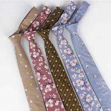 Linbaiway gravata floral em tecido jacquard para homens, gravatas de algodão em tecido jacquard para mulheres e adultos, gravata fina e personalizada com logotipo 2024 - compre barato