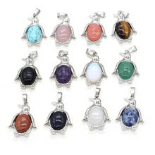 Natural Stone Pendants Penguin Shape Crystal Agates Amethysts Turquoises Opal Stone Charms for Jewelry Making Necklace Bracelet 2024 - buy cheap