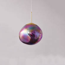 Luminária pendente em forma de bola de vidro, lustre nórdico de led dixon com lava derretida, luminária pendente para decoração de loft, quarto, cozinha 2024 - compre barato