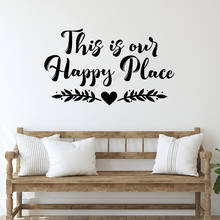 Creative Wall Decal This is Our Happy Place Vinyl Wall Stickers For Kids Room Removable Home Decoration Bedroom Wallpaper LL1185 2024 - buy cheap