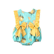 9M-3Y NEW Summer Infant Baby Girl Clothing Sleeveless Bodysuit Newborn Infant Fashion Lemon Print Bow Cotton Romper 2024 - buy cheap