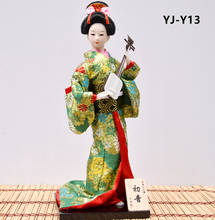 Myblue boneca kimono geisha de 30cm, boneca japonesa de kawaii verde, acessórios de decoração para casa 2024 - compre barato