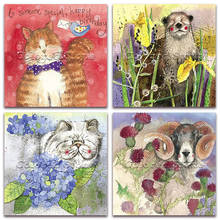 5D Full Square Diamond painting embroidery Cross stitch Animal colorful cat otter sheep flower 3D Round Drill Drawing mosaic 166 2024 - buy cheap