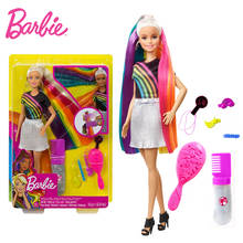 Original Barbie Rainbow Sparkle Hair Doll Beautiful Girl Different Style Dressup Boneca Mode FXN96 For Birthday Christmas Gift 2024 - buy cheap