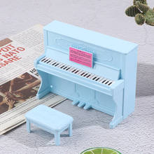 1set Cute 1:12 Dollhouse Miniature Grand Piano With Stool Musical Instrument Model for Dollhouse Accessories Home Decor Toy Gift 2024 - buy cheap