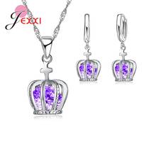 New Fashion 925 Sterling Silver Fashion Jewelry Woman Girls Cross Crown Jewelry Sets For Wedding/Engagement Party Gifts 2024 - buy cheap