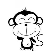 Cartoon Monkey Cute Funny Car Stickers Fashion Decorative Decals Personalized Pvc Waterproof Decals Black/white, 16cm * 13cm 2024 - buy cheap