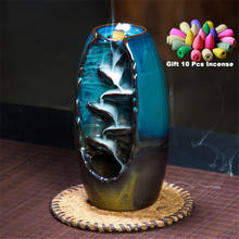 Com 10cones brinde cascata queimador de incenso em cerâmica suporte de incenso, opção para cones mistos (queimador tamanho l e tamanho m) 2024 - compre barato