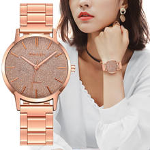 Reloj de pulsera de acero inoxidable para mujer, nuevo accesorio de oro rosa, informal, de cuarzo, creativo, de lujo 2024 - compra barato