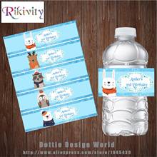 Rikivity Jungle Forest Animal Water Bottle Wine Champagne Labels Candy Bar Wrapper Custom Baby Shower Birthday Party Decoration 2024 - buy cheap