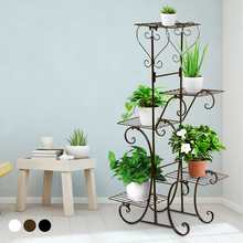 5 Tier Metal Plant Stand Flower Rack Flower Pot Storage Rack Display Shelf Holder Home Indoor Outdoors Decor Garden Balcony 2024 - купить недорого