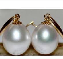Pendiente de perla blanca del Mar del Sur, joyería noble encantadora de 12-13mm, 14k, envío gratis 2024 - compra barato