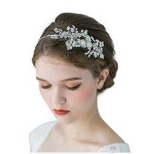 Girls Crystal Wedding Tiara Headband Beaded Flower Prom Bridal Hair Band Pearl Bride Headpiece For Women Hair Jewelry 2024 - buy cheap