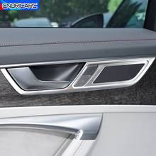 Car Styling Door Handles Decorative Frame Cover Trim Sticker For Audi A6 C8 2019 Interior Accessories Doorknob Strips 2024 - compre barato