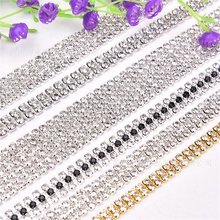 5 Yard Multi-Row Dense Claw Crystal Diamond Chain DIY Decor Garment Mobile Phone Beauty Headwear Accessories Rhinestone Trimming 2024 - buy cheap