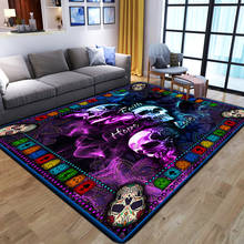 New Soft Flannel Skull Carpets for Living Room Bedroom Area Rugs Personalized Skeleton Halloween Door Mat Water Absorbing Carpet 2024 - buy cheap