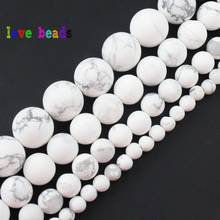 Натуральные мерцающие блестящие круглые бусины Howlite 4/6/8/10 мм, аксессуары для браслетов, 15 дюймов, пряди 2024 - купить недорого