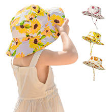 Sombrero de pescador con lazo para bebé, gorro de pescador con estampado de flores, ala ancha, Panamá, novedad 2024 - compra barato