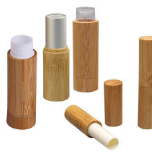 Maquiagem de design de bambu vazio, recipiente bruto de lábios, tubo de batom diy, recipientes cosméticos, tubos de bálsamo labial, tubos de batom de bambu 2024 - compre barato