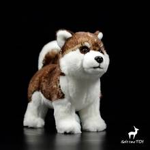 Real Life Plush Dogs Doll Toys Children Birthday Gifts Nice Standing Brown Husky Soft Stuffed Animal Model Shops 2024 - buy cheap