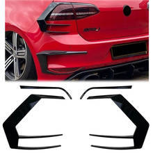 4Pcs Black Auto Rear Taillight Tail Light Lamp Cover ABS For VW Golf 7 GTI R GTD Mk7 2013 2014 2015 2016 2017 2018 2019 2020 2024 - buy cheap