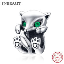 INBEAUT 100% 925 Sterling Silver Green Eye Fox Beads fit Brand  Bracelet Sly Smart Playing Game Grassland Animal Charms diy 2024 - buy cheap