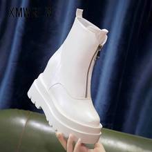 XMWRLW PU Leather Autumn Women's Boots Fashion Zip High Heels Boots For Women Autumn Shoes 2020 Ladies Mid-Calf Boot Woman Shoes 2024 - buy cheap