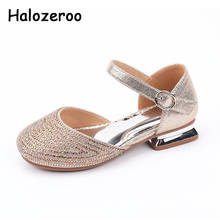 2021 Spring Kids Princess Shoes Baby Girls Brand Dress Shoes Children Rhinestone Shoes Silver Heels Soft Shoes Mary Jane New 2024 - buy cheap