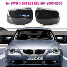Carbon Fiber Bright black Side Rearview Mirror Cover For BMW 5 Series E60 E61 525i 528i 528xi 530i 530d 2024 - buy cheap
