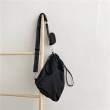 DrawString Shoulder Bag Women Canvas Handbag Small Mini Messenger Bag Lady Casual Bucket Handbag Daily Girls Handbag 2021 2024 - buy cheap