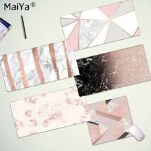 Maiya-alfombrillas de ratón personalizadas para ordenador portátil, alfombrilla grande de Anime, color rosa, dorado, mármol blanco, envío gratis 2024 - compra barato