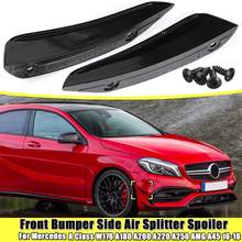 2Pcs Front BUmper Side Air Splitter Spoiler Black for Benz Mercedes W176 A180 A200 A220 A250 Amg A45 a Class 2016-2018 2024 - buy cheap